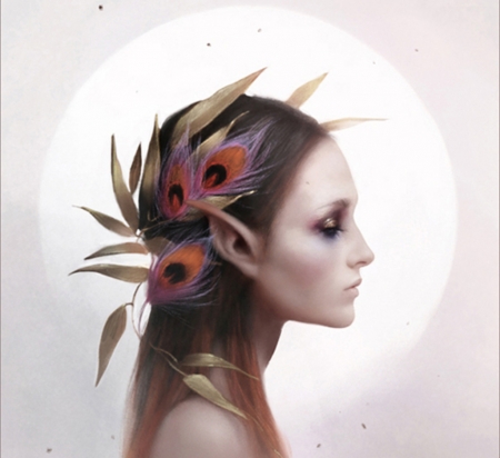 Blanche - art, melanie delon, girl, luminos, feather, fantasy, melaniedelon