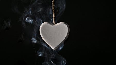 Happy Valentine's Day! - white, heart, smoke, card, valentine, black