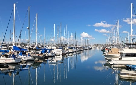 Long Beach Marina, California, USA - marina, long beach, sailboats, america