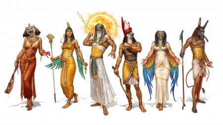 gods and goddesses of egypt - woman, egypt, man, god, goddess