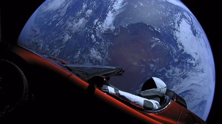 Car Orbiting Earth - space, funny, planet, earth, cool