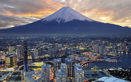 Mount Fuji - Japan - japan, sunset, landscape, mountains, architecture, Mount Fuji