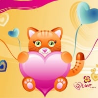 Cat Love Heart