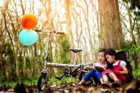 Little girl - princess, people, hair, sunset, 2 girls, belle, sightly, white, face, childhood, fair, grass, little, bonny, adorable, wallpaper, child, nature, pink, beautiful, sweet, beauty, nice, sky, photography, leg, bubbles, pretty, baby, green, tree, cute, sit, kid, love, dainty, girl, bicycle, lovely, pure, comely, desktopnexus, blonde