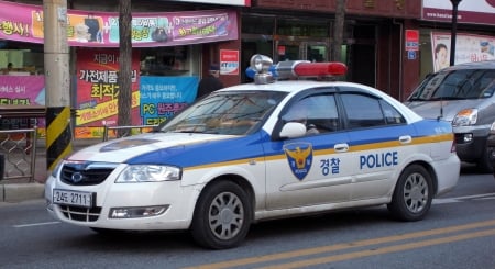 south korean police car - korean, south, police, car