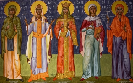 Saints - icon, christianity, ladies, saints