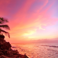 Sunset in San Juan's beach