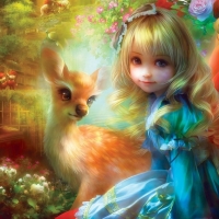 Alice with a deer