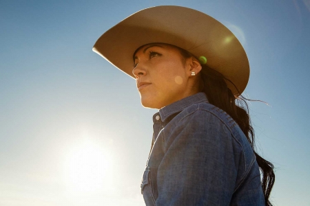 Montana Cowgirl . . - women, fun, female, hats, fashion, models, brunettes, western, cowgirl, style, outdoors, Montana, ranch