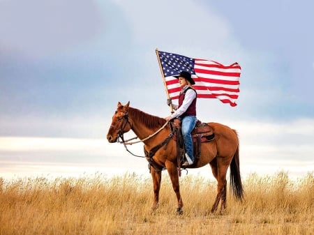 American Cowgirl . . - girls, americana, women, style, fun, models, female, cowgirl, fashion, boots, outdoors, brunettes, western, flag, horse, ranch