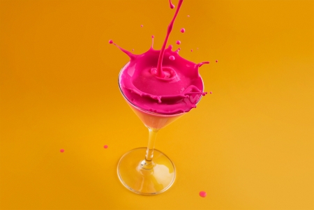 A pink drink - creative, glass, fantasy, drink, anthony hearsey, pink, yellow