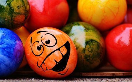 Happy Easter! - easter, colorful, funny, face, egg, orange