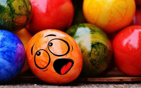 Happy Valentine's Day! - easter, colorful, funny, face, egg, orange, card