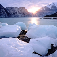 Blocks of Ice on the River