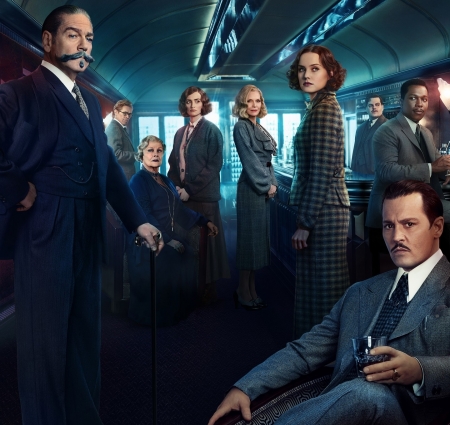 Murder on the Orient Express (2017) - actor, people, murder on the orient express, blue, girl, Johnny Depp, man, actress, woman