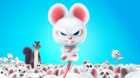 The Nut Job 2: Nutty by Nature (2017) - movie, bunny, animation, poster, white, pink, blue, the nut job 2, nutty by nature