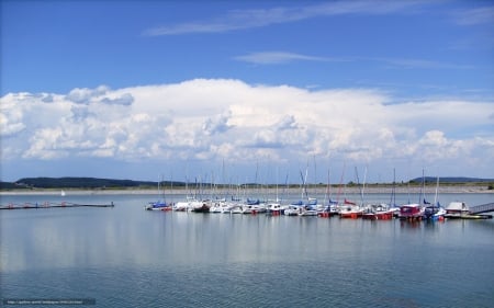 Yachts on a Lake