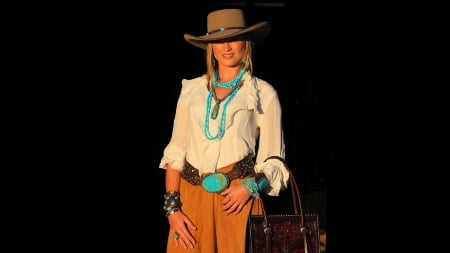 Classy Cowgirl . . - style, western, women, models, hats, cowgirl, female, blondes, fashion