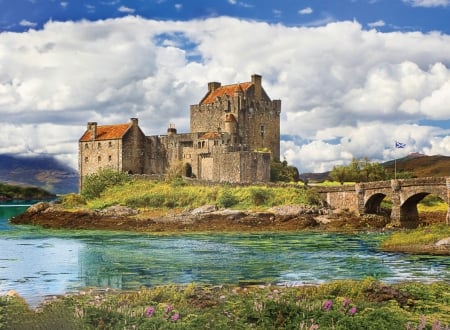 Eilean Donan Castle - bridge, castle, scotland, fortress, water