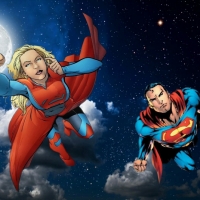 Supergirl & Superman at Night