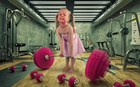 :D - girl, john wilhelm, pink, copil, child, sport, green, cute, gym, little