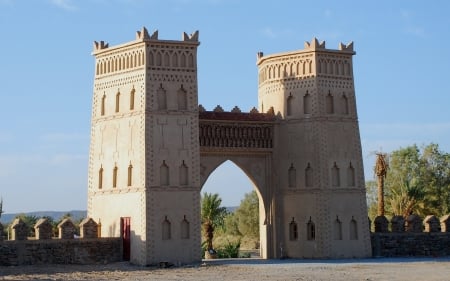 Gate in Kasbah, Morocco - architecture, africa, gate, castle