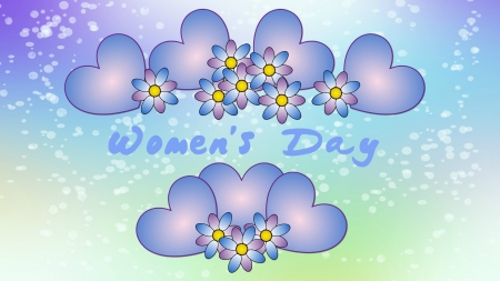 Women's Day - flowers, March 8, Womens day, hearts