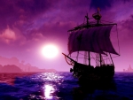 Purple Moonlight Sailing