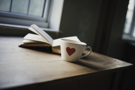 ♥ - abstract, love, cup, book