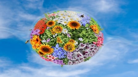 Flowers of the World - flowers, round, world, wallpaper