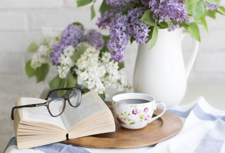 â™¥ - purple, abstract, flowers, book