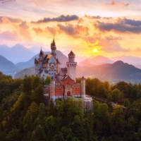 Neuschwanstein Castle at Sunset, Germany