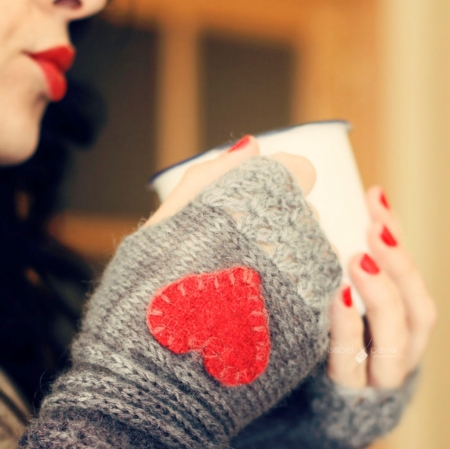 ♥ - abstract, love, red, cup