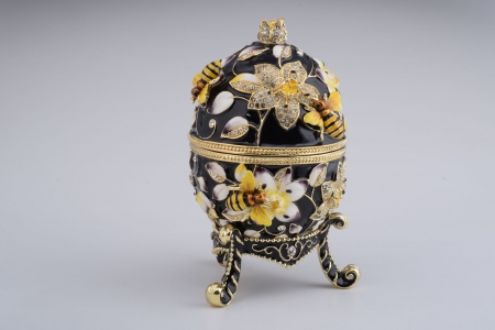 Happy Easter! - faberge, easter, card, golden, egg, black