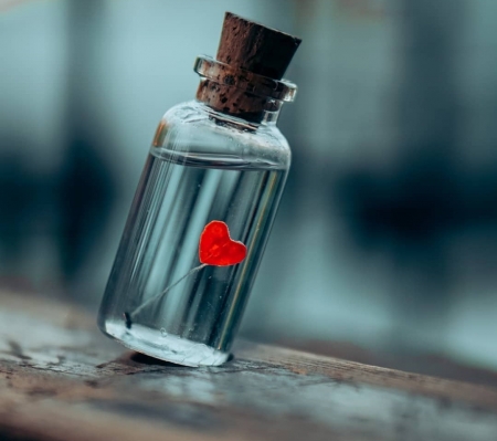 ♥ - abstract, bottle, love, red