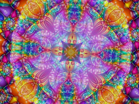 PASTEL KALEIDOSCOPE - image, pastel, abstract, kaleidoscope