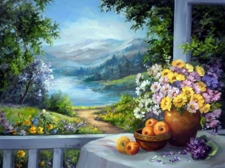 good morning world - nature, beauty, art, paintings, flowers