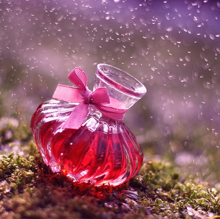 â™¥ - bokeh, bottle, abstract, pink