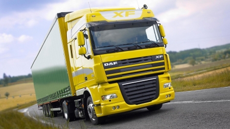 daf xf - daf, grass, road, truck