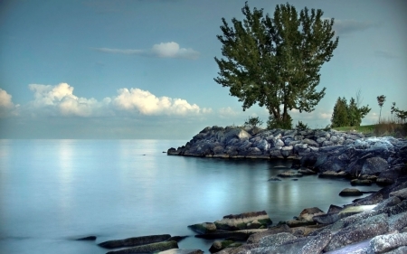 Lake - nature, lake, tree, rocks