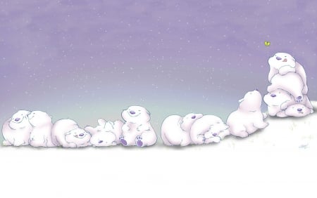 White Bears - Cute, Snow, Bears, Winter, White