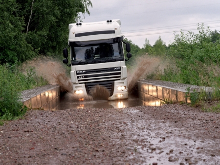 daf xf - daf, grass, mud, truck