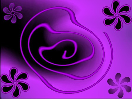 PurpleSwirl - purple, swirl flowers, black