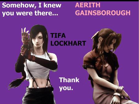 Aerith & Tifa - friends, tifa, ff7, aerith