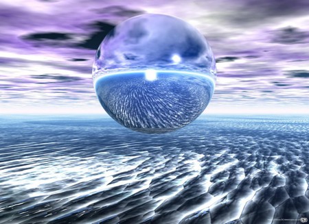 Sand Orb - ball, sky, 3d, ocean, abstract, orb