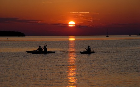 sunrise beach - sky, sunset, landscape