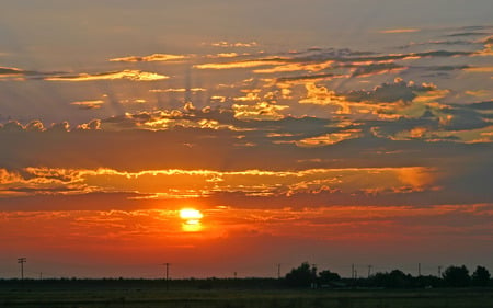 sunrise beach - sky, sunset, landscape