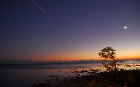 sunset beach - sky, beach, landscape