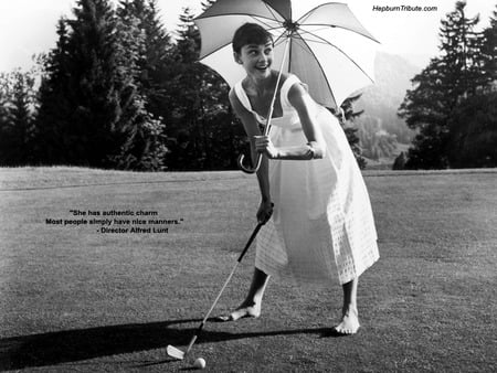 Audrey hepburn_golf - tribute to audrey, golf, hepburn, celebrity