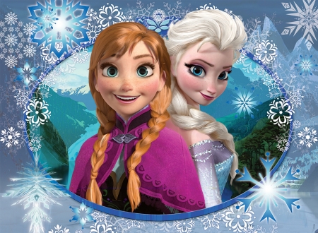 Frozen (2013) - girl, snow queen, fantasy, frozen, anna, sister, movie, princess, couple, elsa, disney